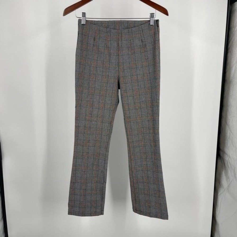 Free People Houndstooth Office Trousers Slack 0 XS Plaid Structured Straight Leg